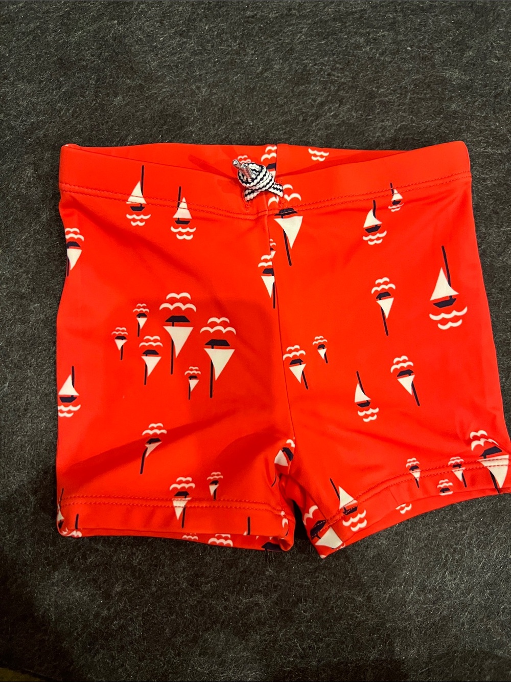 Janie and Jack Red Nautical Swimsuit Bottoms